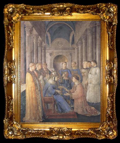 framed  Sandro Botticelli Fra Angelico,Ordination of St Lawrence, ta009-2